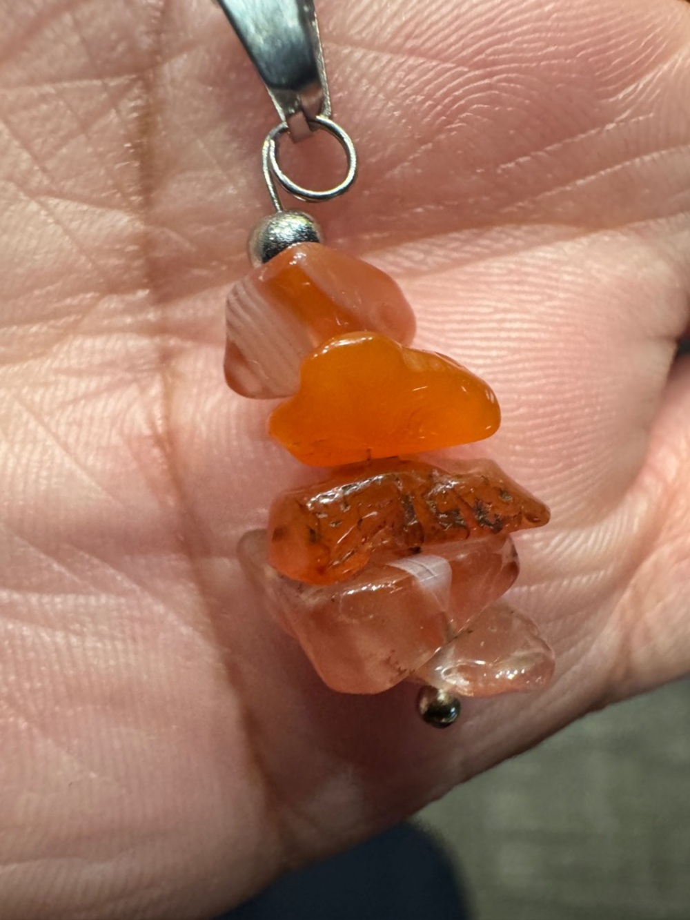 Carnelian Chip Pendant Necklace - Women Jewelry - Picture 3 of 9